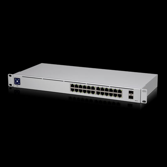 Ubiquiti UniFi 24 port Managed Gigabit Switch - 24x Gigabit Ethernet Ports, with 2xSFP - Touch Display - Fanless - GEN2,