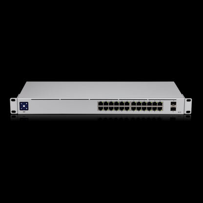 Ubiquiti UniFi 24 port Managed Gigabit Switch - 24x Gigabit Ethernet Ports, with 2xSFP - Touch Display - Fanless - GEN2,
