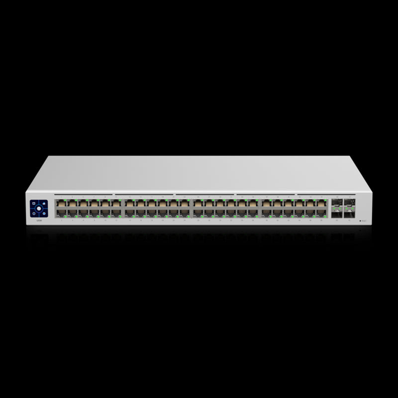 Ubiquiti UniFi USW-48, 48-port Managed Gigabit Layer2 Switch - 48x Gigabit Ethernet Ports 4x SFP Port Touch Display,