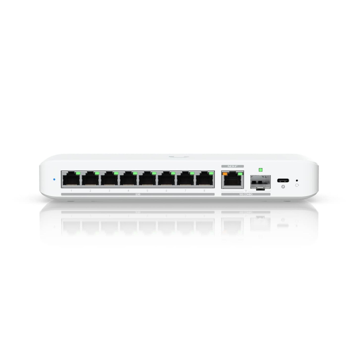 Ubiquiti Flex 2.5G, Flexible, 8-port 2.5 GbE Switch,10 GbE RJ45 SFP Combination Uplink Port, Powered With USB-C  PoE adapter,