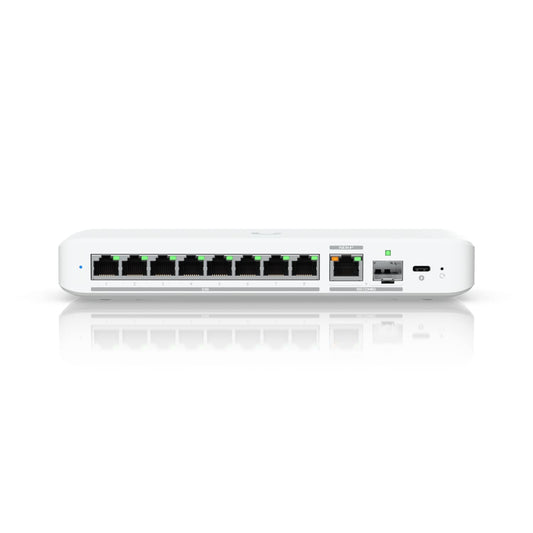 Ubiquiti Flex 2.5G, Flexible, 8-port 2.5 GbE Switch,10 GbE RJ45 SFP Combination Uplink Port, Powered With USB-C  PoE adapter,
