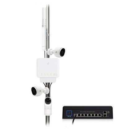 Ubiquiti USW Flex 3 Pack- Managed, Layer 2 Gigabit switch with auto-sensing 802.3af PoE support. 1x PoE In, 4x PoE Out,