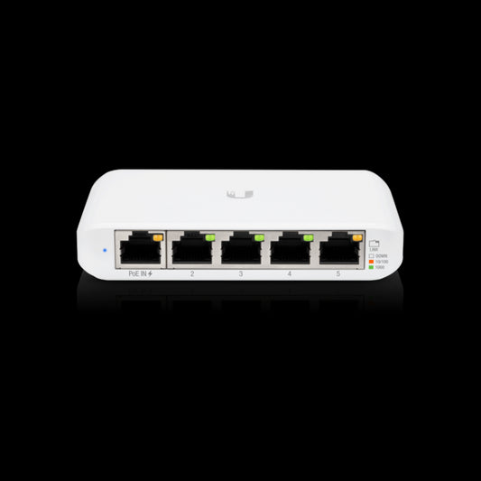 Ubiquiti USW Flex Mini 3 Pack - Managed, No PSU Cable, UniFi, Layer 2 Gigabit Switch, 5x GbE RJ45 Ports, PoE (802.3af) or USB Type-C 5V 1A,