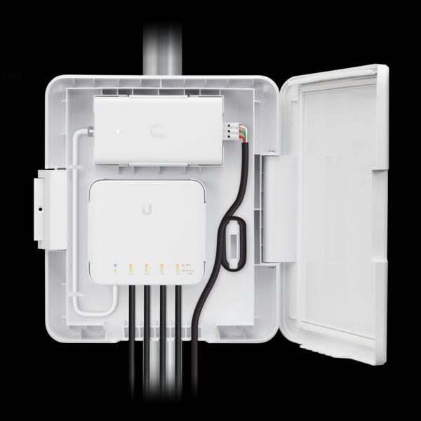 Ubiquiti UniFi Switch Flex Utility Outdoor Weatherproof Enclosure for Switch Flex, Max PoE 46W
