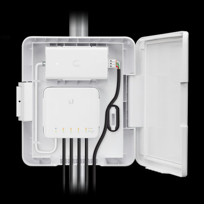 Ubiquiti UniFi Switch Flex Utility Outdoor Weatherproof Enclosure for Switch Flex, Max PoE 46W