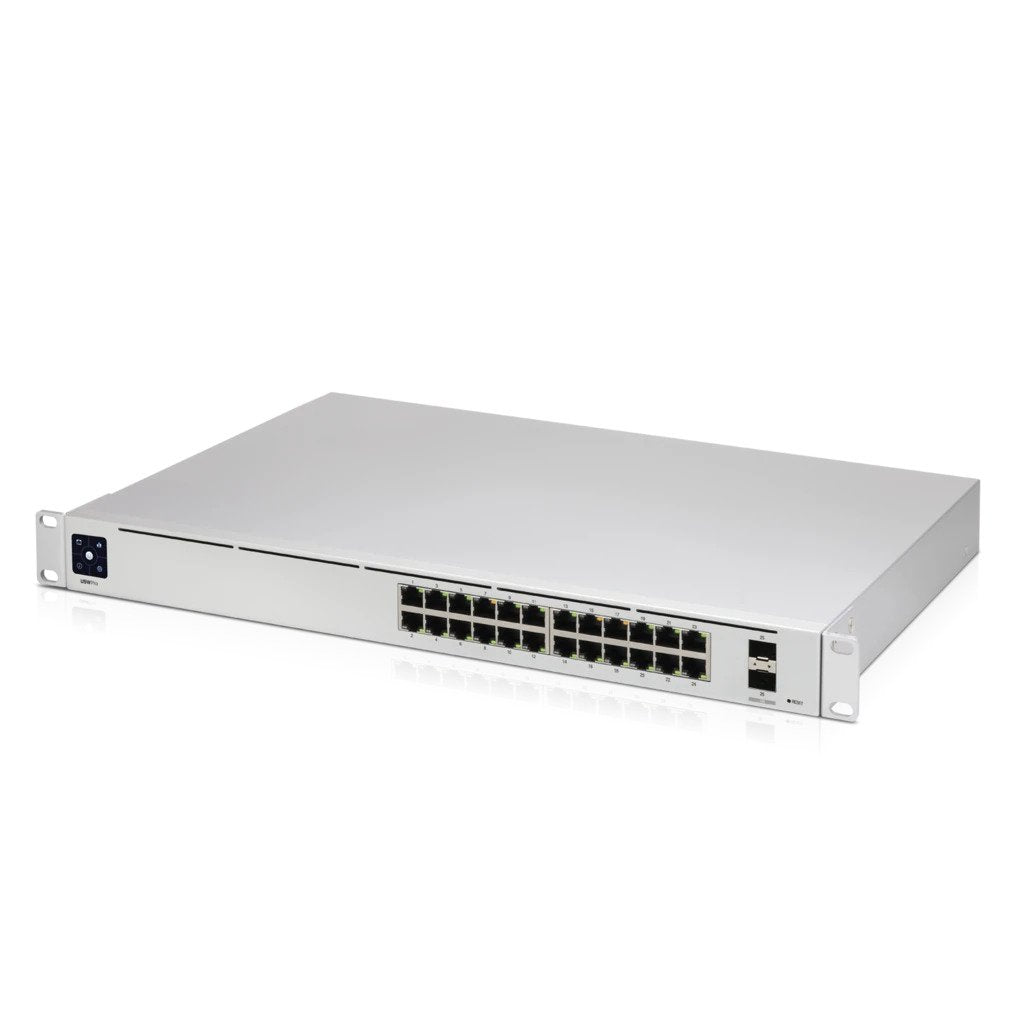 Ubiquiti UniFi 24-port Switch with (24) Gigabit RJ45 Ports and (2) 10G SFP Ports. Powerful Second-generation UniFi Switching,