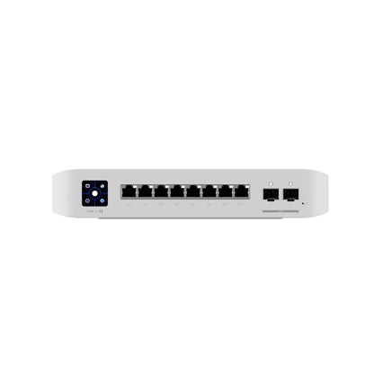 Ubiquiti UniFi Network, Switch, 8-Port, POE 120W, (6) GbE PoE Ports, (2) GbE PoE Ports, (2) 10G SFP Ports, Layer 3, Wall Mount,