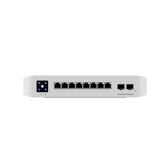 Ubiquiti UniFi Network, Switch, 8-Port, POE 120W, (6) GbE PoE Ports, (2) GbE PoE Ports, (2) 10G SFP Ports, Layer 3, Wall Mount,