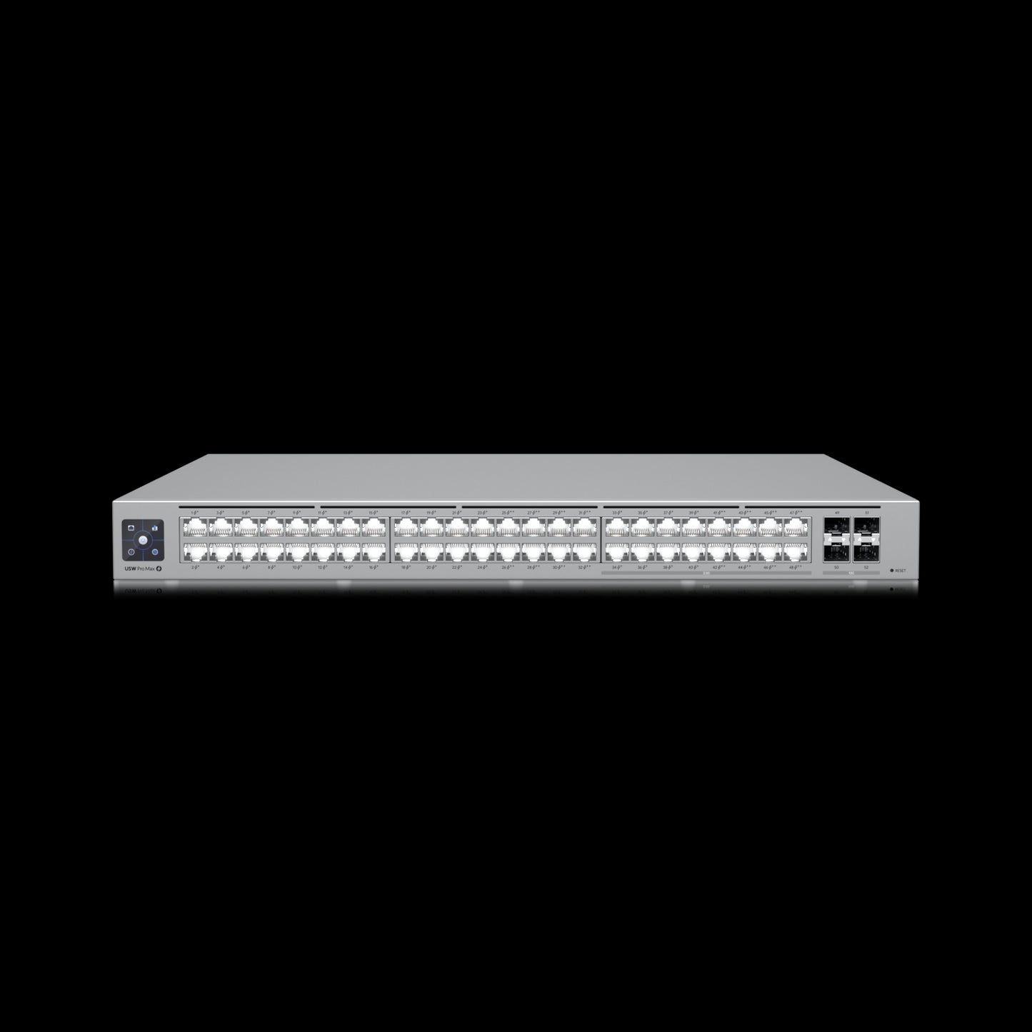 Ubiquiti UniFi Network, Switch, 48-Port,  POE 720W, (16) 2.5 GbE ports, 8 PoE, 8 PoE, (4) 10G SFP Ports,  Layer3,  Rack Mount,