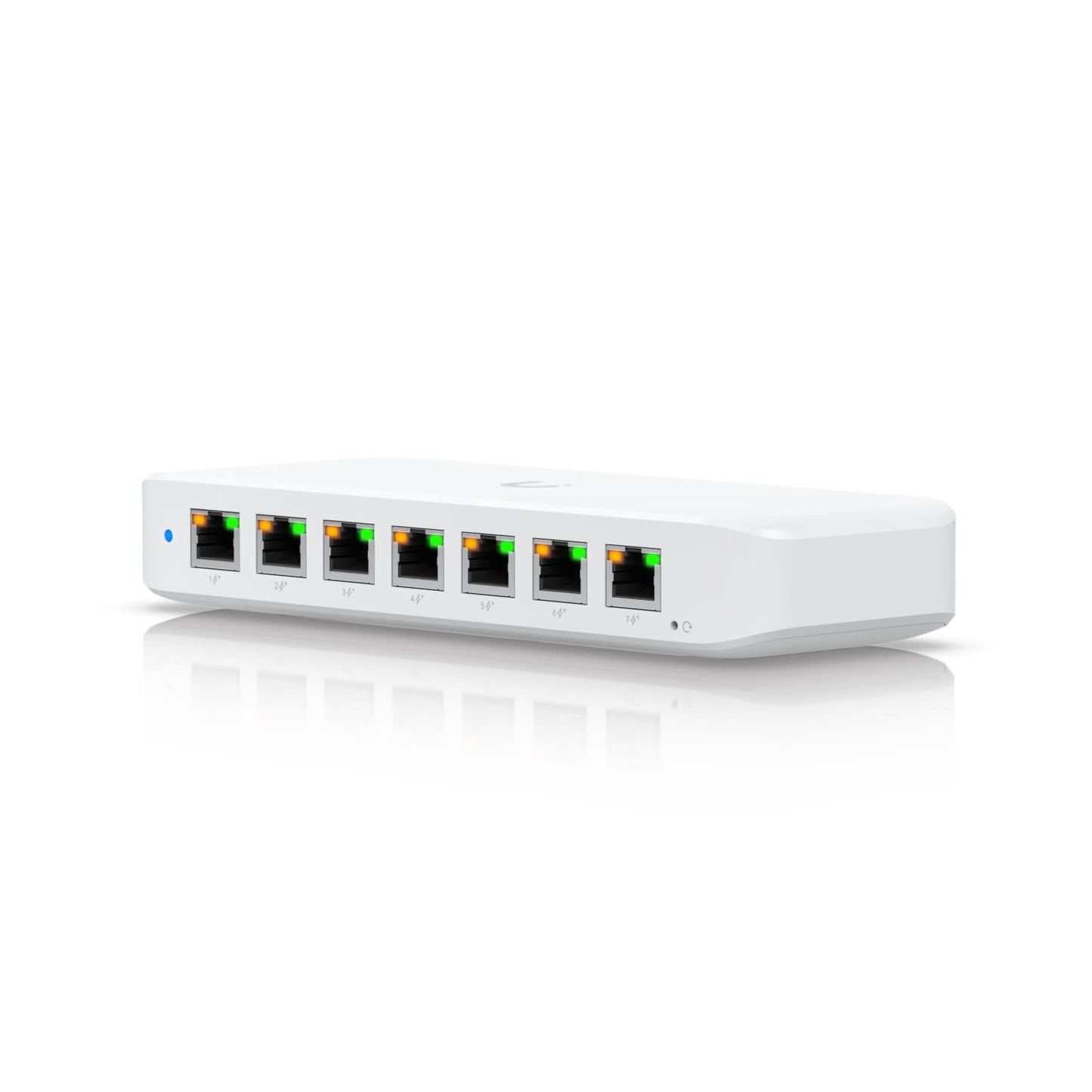 Ubiquiti Ultra 42W, Compact Layer 2, 8-port GbE PoE Switch, Versatile Mounting Options, 7 PoE PoE No Power Supply, PoE Input,