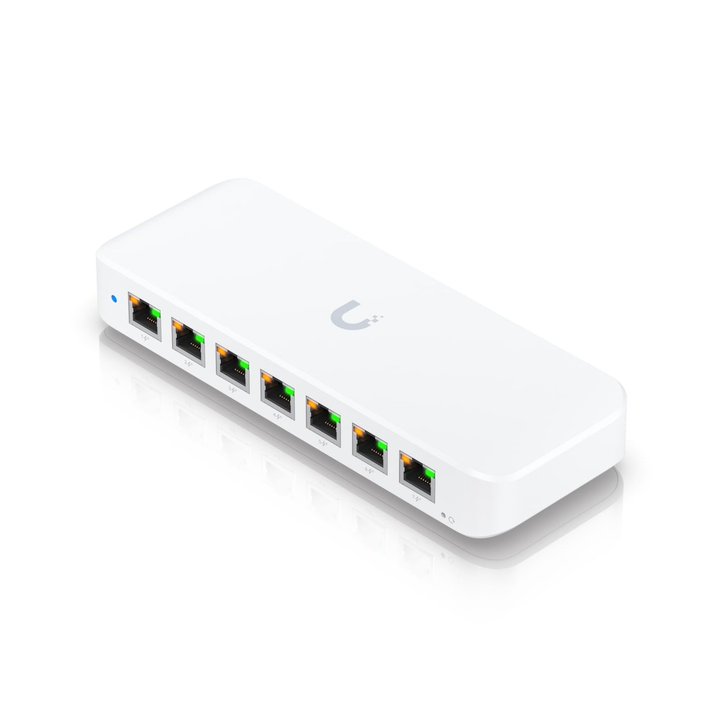 Ubiquiti Ultra 42W, Compact Layer 2, 8-port GbE PoE Switch, Versatile Mounting Options, 7 PoE PoE No Power Supply, PoE Input,