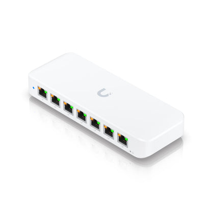Ubiquiti Ultra 42W, Compact Layer 2, 8-port GbE PoE Switch, Versatile Mounting Options, 7 PoE PoE No Power Supply, PoE Input,