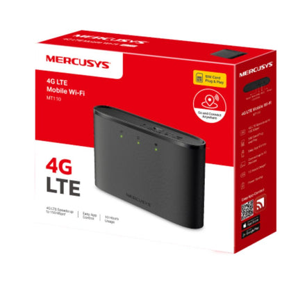 Mercusys MT110 150Mbps 4G LTE Modem, 150 Mbps at 2.4 GHz, 4G Cat4 150 50 Mbps, Build-In 2200 mAh Rechargeable Battery