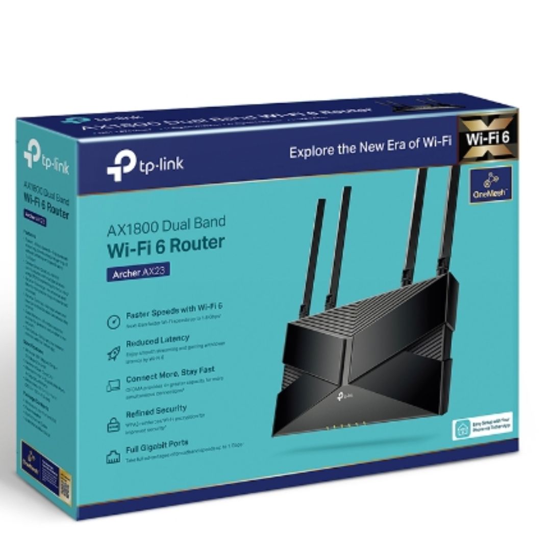 TP-Link Archer AX1800 AX1800 Dual-Band Wi-Fi 6 Router, 574 Mbps at 2.4 GHz  1201 Mbps at 5 GHz, Dual-Core CPU, 1 Gigabit WAN Port  4 Gigabit LAN P