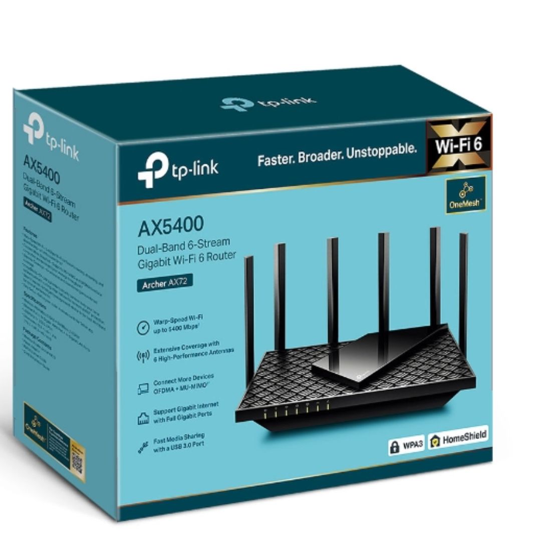 TP-Link Archer AX55 Pro AX3000 Dual-Band Wi-Fi 6 Router,  574 Mbps at 2.4 GHz  2402 Mbps at 5 GHz  , 4 Antennas,1 2.5 Gbps WAN LAN Port  1 Gigabi