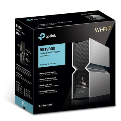 TP-Link Archer BE800 BE19000 Tri-Band Wi-Fi 7 Router (WIFI7) 1376 Mbps at 2.4 GHz  5760 Mbps at 5 GHz  11520 Mbps at 6 GHz, 8 Internal Antennas, Qu