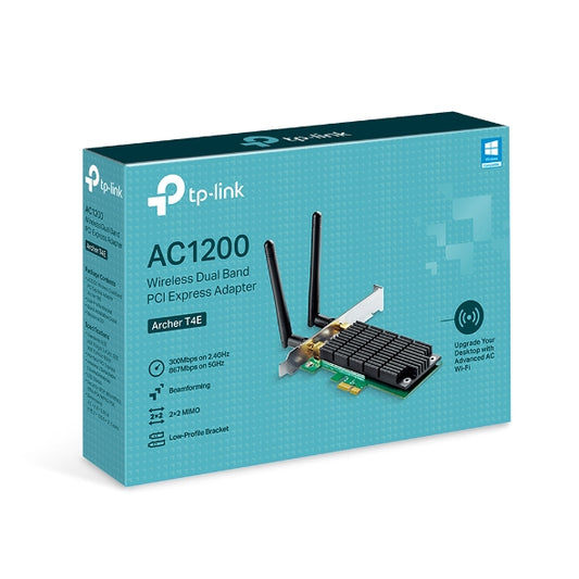 TP-Link Archer T4E AC1200 Wireless Dual Band PCIe Adapter, 867Mbps   5Ghz, 300Mbps   2.4Ghz