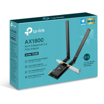 TP-Link Archer TX20E AX1800 Wi-Fi 6 Bluetooth 5.2 PCIe Adapter, 1201Mbps 5GHz, 574Mbps 2.4GHz