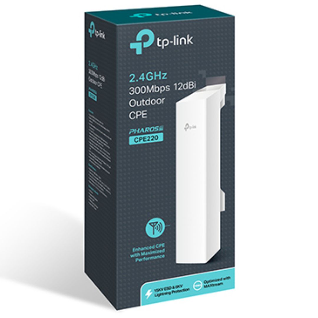 TP-Link CPE220 2.4GHz 300Mbps 12dBi Outdoor CPE AP.,Client,AP Router,AP Client Router 13km Wireless Data Transmission