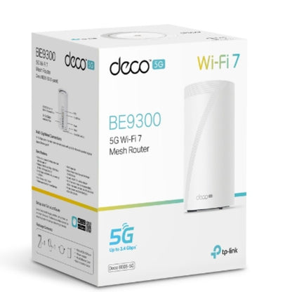 TP-Link Deco BE65-5G(1-pack) 5G BE9300 Tri-Band Whole Home Mesh Wi-Fi 7 Gateway (WIFI7)  574 Mbps at 2.4 GHz  2880 Mbps at 5 GHz  5760 Mbps at 6 GHz
