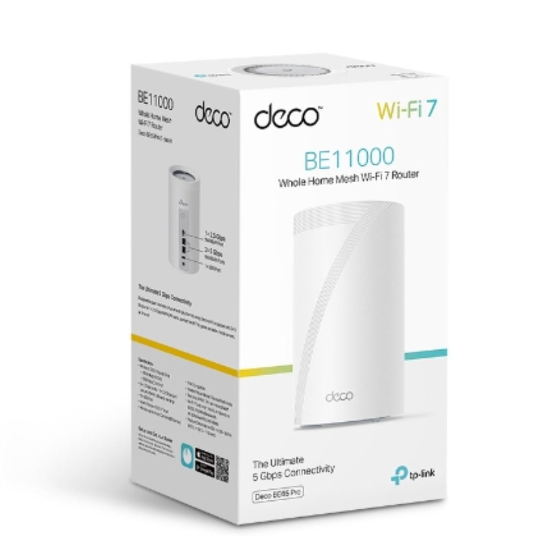 TP-Link Deco BE65 Pro(1-pack) BE11000 Whole Home Mesh WiFi 7 System ,  688 Mbps at 2.4 GHz  4320 Mbps at 5 GHz  5760 Mbps at 6 GHz