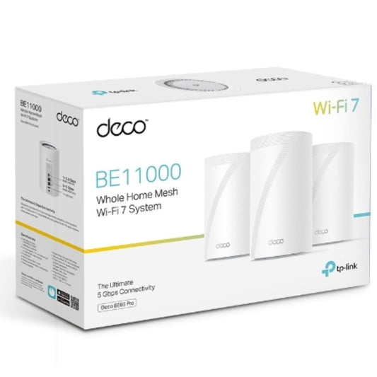 TP-Link Deco BE65 Pro(3-pack) BE11000 Whole Home Mesh WiFi 7 System, 688 Mbps at 2.4 GHz  4320 Mbps at 5 GHz  5760 Mbps at 6 GHz