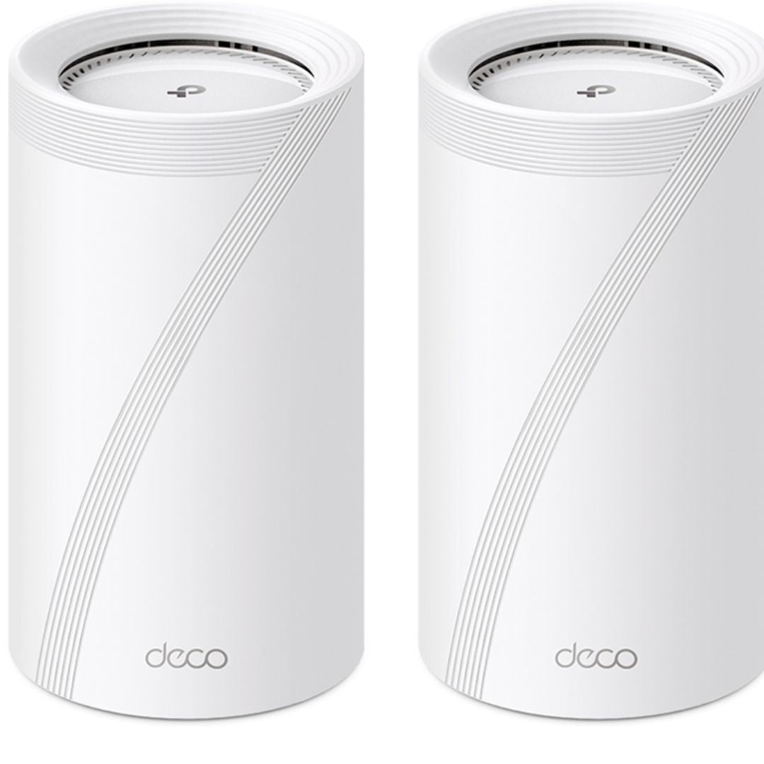 TP-Link Deco BE85(2-pack) BE22000 Tri-Band Whole Home Mesh Wi-Fi 7 System (WiFI7), 1376 Mbps at 2.4 GHz  8640 Mbps at 5 GHz  11520 Mbps at 6 GHz