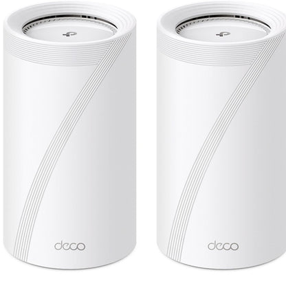TP-Link Deco BE85(2-pack) BE22000 Tri-Band Whole Home Mesh Wi-Fi 7 System (WiFI7), 1376 Mbps at 2.4 GHz  8640 Mbps at 5 GHz  11520 Mbps at 6 GHz