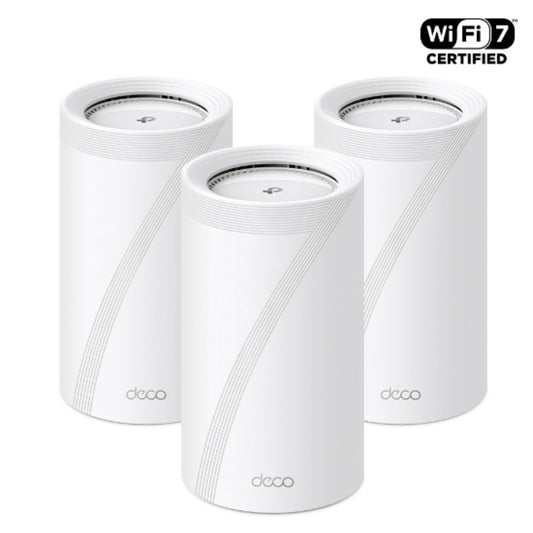 TP-Link Deco BE85(3-pack) BE22000 Tri-Band Whole Home Mesh Wi-Fi 7 System (WIFI7) 1376 Mbps at 2.4 GHz  8640 Mbps at 5 GHz  11520 Mbps at 6 GHz