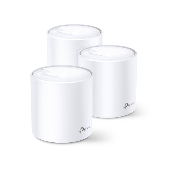 TP-Link Deco X60 (3-pack) AX5400 Whole Home Mesh Wi-Fi 6 System  (WIFI6), Up to 650sqm Coverage, WPA3, TP-Link Homecare, OFDMA, MU-MIMO (3.20V)