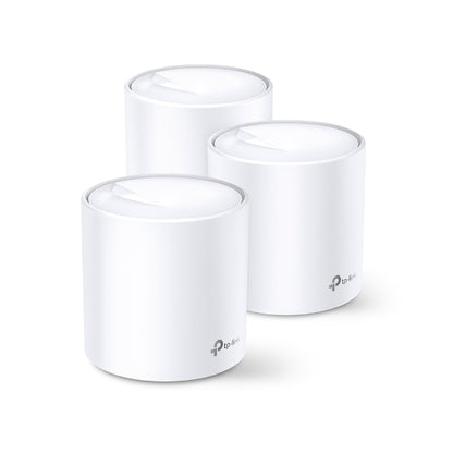 TP-Link Deco X60 (3-pack) AX5400 Whole Home Mesh Wi-Fi 6 System  (WIFI6), Up to 650sqm Coverage, WPA3, TP-Link Homecare, OFDMA, MU-MIMO (3.20V)