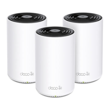 TP-Link Deco XE75 Pro(3-pack) AXE5400 Tri-Band Mesh Wi-Fi 6E System, 574 Mbps at 2.4 GHz  2402 Mbps at 5 GHz  2402 Mbps at 6 GHz