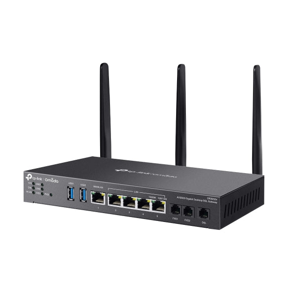 TP-Link DR3650v Omada AX3000 Wi-Fi 6 Gigabit Desktop DSL Gateway, 574Mbps 2.4GHz  2402Mbps 5GHz(HE160), VDSL2 35b 350 60, VoIP