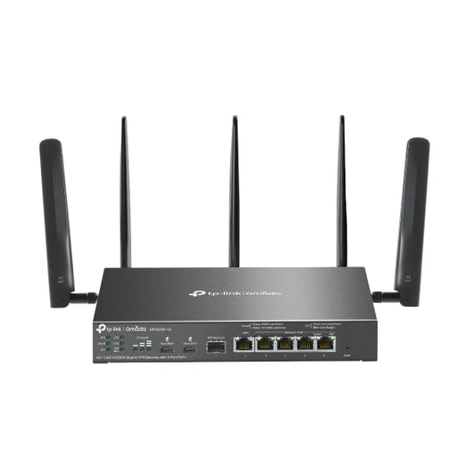 TP-Link ER706WP-4G Omada 4G Cat6 AX3000 Gigabit VPN Gateway with 4-Port PoE, 574Mbps at 2.4 GHz  2402 Mbps at 5 GHz (HE160) Wi-Fi Speed, 300 Mbps D
