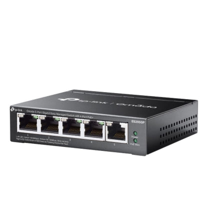 TP-Link ES205GP Omada 5-Port Gigabit Easy Managed Switch with 4-Port PoE, PoE Auto Recovery, VLAN, QoS, IGMP Snooping, Loop Prevention, Port Isolatio