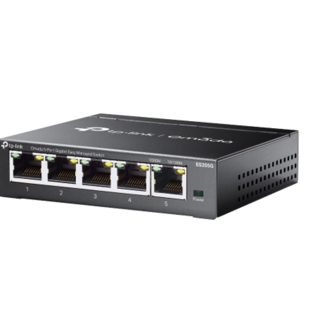 TP-Link ES205G Omada 5-Port Gigabit Easy Managed Switch by Omada SDN,  VLAN, QoS, IGMP Snooping, Loop Prevention, Port Isolation