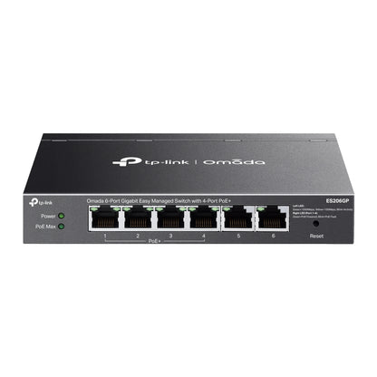 TP-Link ES206GP Omada 6-Port Gigabit Easy Managed Switch with 4-Port PoE, Fast PoE, Perpetual PoE, Flow Control, Loopback Detection, Port Isolation,