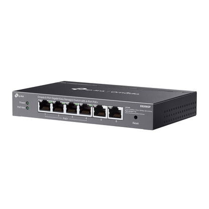 TP-Link ES206GP Omada 6-Port Gigabit Easy Managed Switch with 4-Port PoE, Fast PoE, Perpetual PoE, Flow Control, Loopback Detection, Port Isolation,