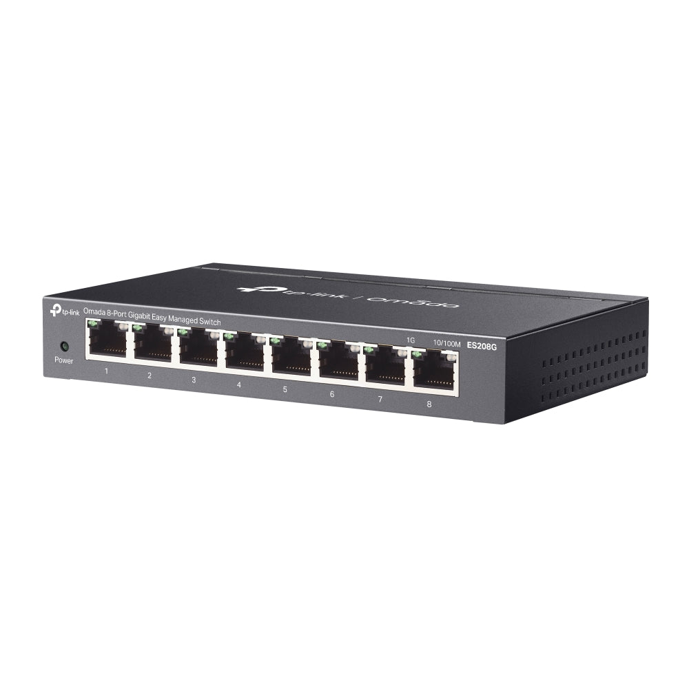 TP-Link ES208G Omada 8-Port Gigabit Easy Managed Switch, Flow Control, Loopback Detection, Port Isolation, Port Mirroring, LAG, VLAN, IGMP Snooping, Q