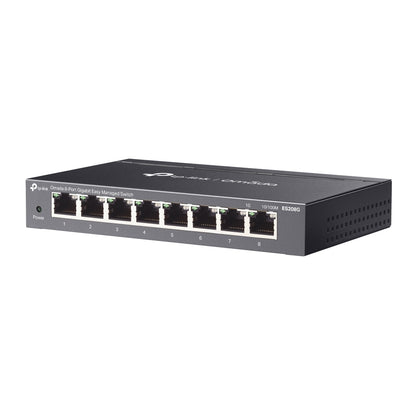 TP-Link ES208G Omada 8-Port Gigabit Easy Managed Switch, Flow Control, Loopback Detection, Port Isolation, Port Mirroring, LAG, VLAN, IGMP Snooping, Q
