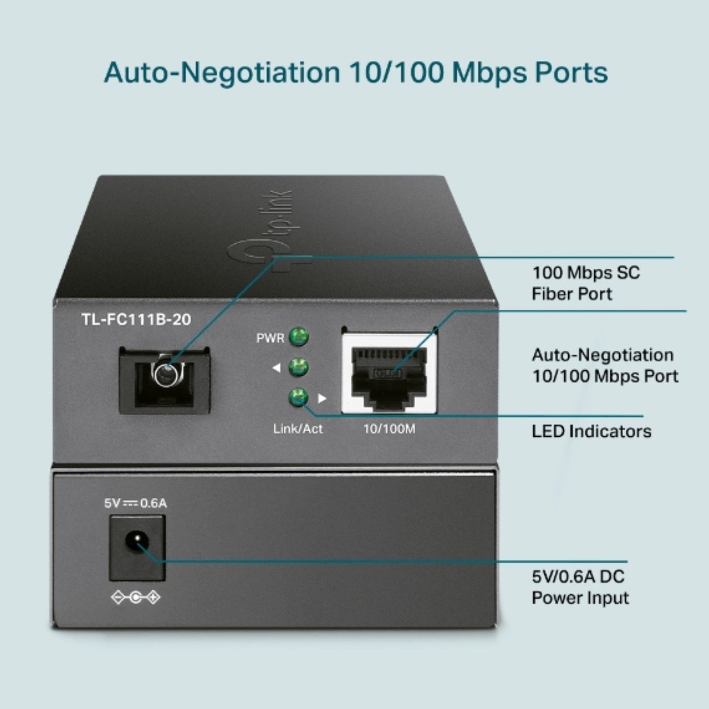 TP-Link TL-FC111B-20 10 100 Mbps WDM Media Converter - IEEE 802.3u 1550nm 20KM (Compatible with TL-FC111A-20)