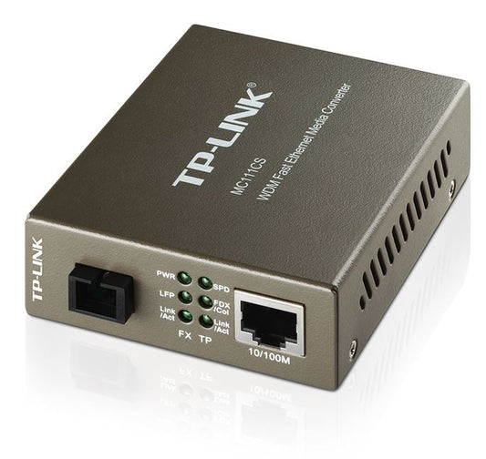 TP-Link MC111CS 10 100Mbps SC WDM Media Converter Monomode Simplex 10 100Base-TX, 100Base-FX standards Link Fault Passthrough and Far End Fault(LS)