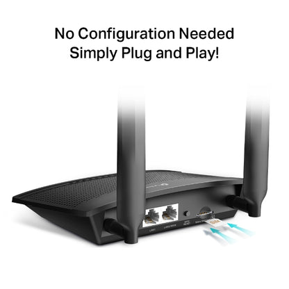 TP-Link TL-MR100 300Mbps Wireless N 4G LTE Router 2x Detachable Antennas, 1x 100Mbps LAN, 1x 100Mbps LAN WAN