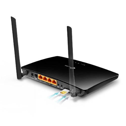 TP-Link TL-MR6400 N300 Wireless N 3G 4G-LTE Router 2.4GHz (300Mbps) 802.11bgn 3x100Mbps LAN 1x 100Mbps 4G SIM Slot, Band5Band28