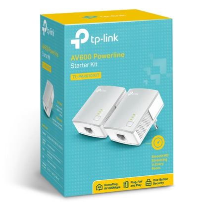 TP-Link TL-PA4010 KIT AV600 Powerline Ethernet Adapter Starter Kit 600Mbps HomePlug AV 1xLAN Port 300m Range Plug  Play Mini Size