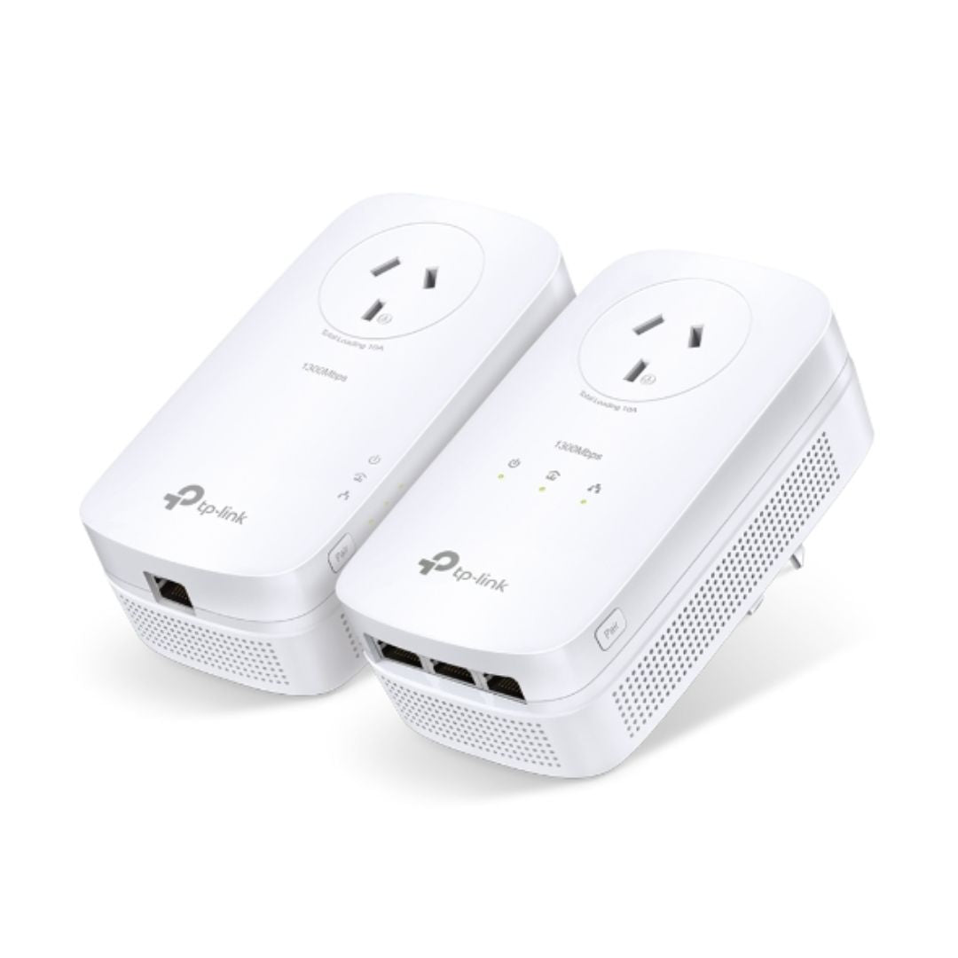 TP-Link TL-PA8033P KIT AV1300 Passthrough Powerline KIT, Qualcomm, 3 Gigabit Ports, 1300Mbps Powerline, 22 MIMO,  HomePlug AV2, New PLC Utility, Twin