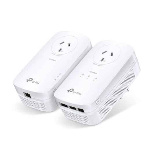 TP-Link TL-PA8033P KIT AV1300 Passthrough Powerline KIT, Qualcomm, 3 Gigabit Ports, 1300Mbps Powerline, 22 MIMO,  HomePlug AV2, New PLC Utility, Twin