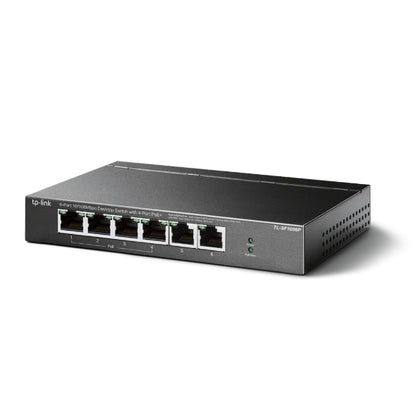 TP-Link TL-SF1006P 6-Port 10 100Mbps Desktop Switch with 4-Port PoE, Up To 67W For all PoE Ports, Up To 30W Each PoE Port