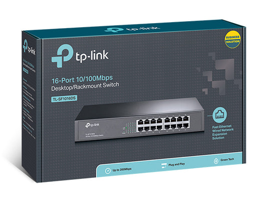 TP-Link TL-SF1016DS 16-Port 10 100Mbps Smart Switch or wall-mounting design Plug and play 3.2Gbps Switching Capacity Auto-MDI MDIX Supports MAC(LS)
