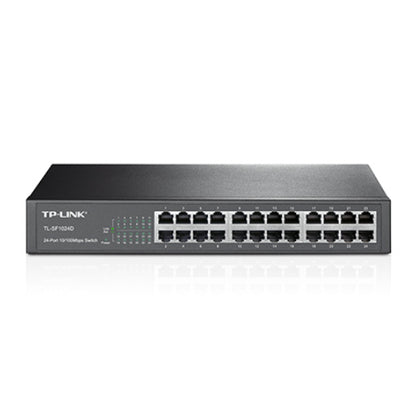 TP-Link TL-SF1024D 24-Port 10 100Mbps Rackmount Unmanaged Switch energy-efficient Supports MAC 13-inch Desktop steel case 4.8 Gbps Switching Cap